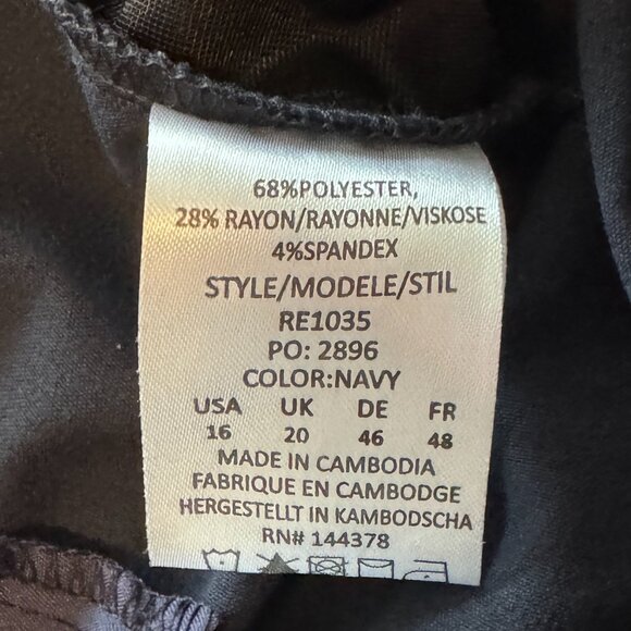 Rekucci Navy Bootcut Dress Pants Tummy Control Size 16 EUC - Picture 7 of 10